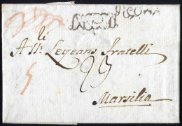 Cover 1788, Bolli "Regno", Bollo Nero Acquoso, Lettera Da Vietri Del 7.3. Per Marsilia (bollo 1.38 In Transito), Vollmei - Napels