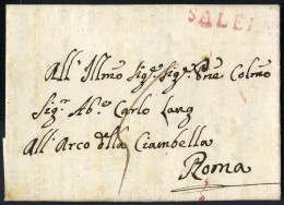 Cover 1808, Bollo "SALERNO" Lilla Acquoso, Lettera Da Cava Del 22.11. Con Transito Per Napoli (bollo 6.4 Violetto Sul Ve - Naples