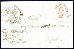 Cover 1861, Piedimonte 20.3. Per Caserta, Annullo Doppio Cerchio Rosso, R1, Certificato Biondi - Neapel