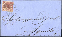 Cover 1859, Lettera Del Novembre 185.. Da Napoli Ad Aquila, Affrancata Con 2 Grana Carminio Cupo I Tavola Molto Ben Marg - Napels