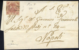 Cover 1858, 2 Grana Rosa Brunastro Su Lettera Da Mola Di Bari 20.4.1860 Per Napoli (Sass. 7 - 9P.) - Napels