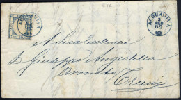 Cover "ACQUAVIVA", Lettera (senza Le Alette) Del 3.8.1862 Da Acquaviva Per Trani, Affrancata Con Province Napoletane 2 G - Napels