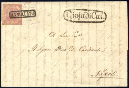 Cover "Gioja Di Cal.", Lettera Del 1.. Maggio 1858 Da Gioja Di Calabria A Napoli, Affrancata Con 2 Grana Rosa Carminio,  - Napels