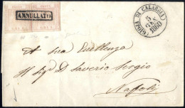 Cover "GIOJA DI CALABRIA", Lettera Del 5.1.1860 Da Gioja Di Calabria A Napoli, Affrancata Con Due Esemplari Dell'un Gran - Napels