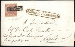 Cover "S. Angelo Di Lombardi", Lettera Del Gennaio 1859 Da S. Angelo Di Lombardi A Napoli, Affrancato Con 2 Grana Rosa C - Napels