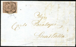 Cover 1857, Lettera Da Parma Il 23.2 Per Guastalla Affrancata Con 15 C. Rosa, Firmata Chiavarello, Sass. 3 / 550,- - Parma