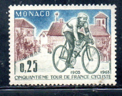 MONACO 1963 50th BICYCLE TOUR DE FRANCE RACER IN TOWN 25c USED USATO OBLITERE' - Used Stamps