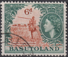 1954 Basutoland ° Mi:GB-BA 51, Sn:GB-BA 51, Yt:GB-BA 51, Herdboy Playing Lesiba, Queen Elizabeth II Pictorials - 1933-1964 Kolonie Van De Kroon