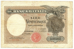 25 LIRE BANCA D'ITALIA AQUILA CON BANDIERA SABAUDA 12/05/1919 BB- - Sonstige