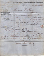 VP22.923 - 1864 - Lettre - M.Isidore ALIBERT, Courtier Maritime & D'Assurances à DUNKERQUE, NEWCASTLE, ANTWERP, RIGA ... - Bank & Insurance