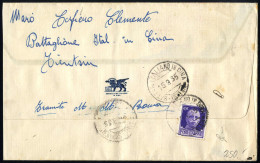 Cover 1935, Lettera Affrancata Al Verso Con Imperiale C.50 Da Batt. Italiano In Cina - Tientsin 15.9.35 Per Napoli - Zonder Classificatie