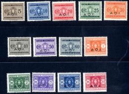 ** 1939-40, Segnatasse D'Italia Con Soprastampa "A.O.I.", Serie Completa Nuova Con Gomma Originale Integra (Sass. Tx. 1- - Italian Eastern Africa