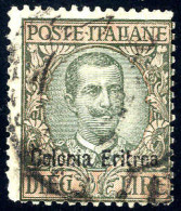 O 1916, 10 Lire Floreale Con Soprastampa "Colonia Eritrea", Usato (Sass. 40). - Erythrée