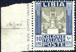** 1921, Pittorica, Filigrana Corona, 12 Val., 3 Alti Valori Firm. Caffaz, 1 Cert. Caffaz (Sass.21-32 / 2.500€,-) - Libyen