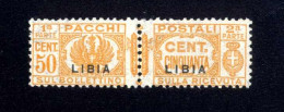 ** 1931, Pacchi Postali 50 C. Arancio Con Soprastampa "LIBIA" Nuovo Con Gomma Orignale Integra, Cert. ED (Sass. 25, € 28 - Libye