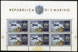 * 1954, Veduta E Stemma, Foglietto 6 Valori, Linguellato, Sass. Bl 16 / 1300,- - Sonstige & Ohne Zuordnung