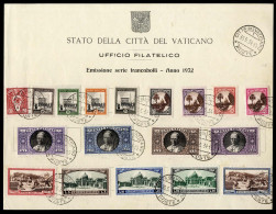 O 1933, Giardini E Medaglioni, Serie Completa Di 18 Valori Su Cartoncino Dello Stato, Tutti Timbrati, Sass. 19-E4 - Autres & Non Classés