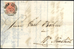 Cover "WIEN": Brief Vom 14.7.1852 Von Wien Nach Wiener Neustadt (innen Schöner Firmendruck Der Apollo-Kerzen-Fabrik), Fr - Autres & Non Classés