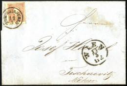 Cover "Braunhirschen", (RS-f Müller 12 Punkte), Zwei Briefe, Einer Vom 10.3.1860 Nach Tischnovitz Frankiert Mit 10 Kr. B - Autres & Non Classés