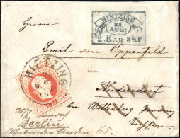 Cover "Hietzing", Zwei Graublaue Stempel Auf Mini-Brief Vom 25.8.1876 Nach Nudersdorf (Sachsen) Frankiert Mit 5 Kr. Rosa - Autres & Non Classés