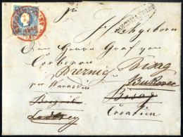 Cover "Wien Recommandirt" , (RS-fy Rot Müller Punkte 24), Brief Von Wien Am 27.7.1860 Nach Bisag Frankiert Mit 15 Kr. Bl - Autres & Non Classés