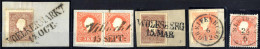 O/piece 1858/59, 12 Briefstücke Und Eine Marke (1 Mit 5+10 Kr. Und 2 Mit Paar 5 Kr.), Kaiserkopf Nach Links Type I+II, 1 - Autres & Non Classés