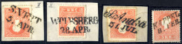 Piece 1858/59, 4 Biefstücke Je Mit 5 Kr Frankiert Von S. Veit, Wolsberg, S. Andrä Und Kappel Mit Müllerstempel RL-R, RL- - Autres & Non Classés