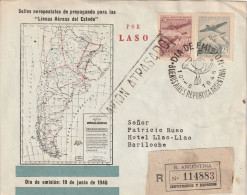 Argentine Lettre Recommandée Par Avion 1946 - Brieven En Documenten