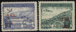 * 1952/53, 2 Aufdruckserien Je 2 Marken, Mi. 521-524 Unif. A 58-61 - Albanie