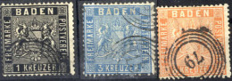 O 1860/61, Wappen Mit Liniertem Hintergrund, 1, 3, 6 Kr, Gezähnt K 13½ (siehe Bilder) Und Gestempelt, Mi. 9-11 - Autres & Non Classés