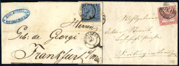 Cover 1862, 2 Briefe, Einer Von Heidelberg Am 11.12. Nach Frankfurt Frankiert Durch 6 Kr. Preussischblau Und Einer Von W - Autres & Non Classés