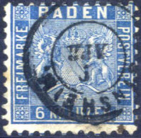 O 1862/63, Wappen Mit Liniertem Hintergrund, 6 Kr Blau, Gezähnt K 10 Und Gestempelt, Mi. 14 - Autres & Non Classés