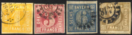 O 1862, Quadratausgabe, Kleinsatz 1, 3, 6, 9 Kr In Geänderten Farben, Gestempelt, Mi. 8-11 - Autres & Non Classés