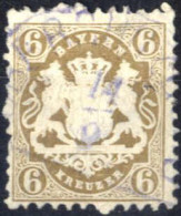 O 1870, Staatswappen Kreuzerausgabe, 6 Kr Ockerbraun Mit Wz. 1X, Gezähnt Und Gestempelt, Mi. 24 X - Autres & Non Classés