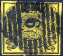 O 1861/63, Wappen Im Waagrechten Oval, 1 Sgr Schwarz Auf Gelb, Ungezähnt Und Gestempelt, Mi. 11A - Brunswick