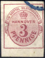 O 1859, Krone Im Oval, 3 Pf Karminrot, Ohne Wz., Ungezähnt, Gestempelt Ohne Obligo, Mi. 13 - Hanovre