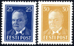 ** 1938, Staatspräsident Päts, 25 + 30 S Postfrisch, Mi. 135,136 - Estonie