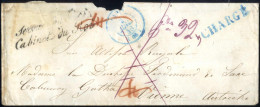 Cover 1845/46, 2 Briefe Aus Paris Je Mit Stempel "Service Du Roi / Cabinet Du Roi" Je Mit 32 Taxe Versehen Nach Wien - Autres & Non Classés