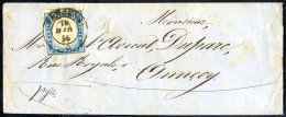 Cover 1856, "SAMOENS/* 16 MAR.56", (Punti 9) - Lettera Con C.20 Cobalto (15) Per Annecy 1856, Brief Von Samoens 16.3.185 - Autres & Non Classés