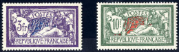 ** 1925, Freimarken Allegorie, 3 Fr. Violett/blau Und 10 Fr. Mehrfarbig, Beide Postfrsch Mit Originalgummierung (Mi. 181 - Autres & Non Classés