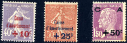 ** 1928, Caisse D'Amortissement, Kompletter Satz Von Drei Werten Postfrisch (Mi. 232-4, € 150). - Autres & Non Classés