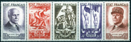 ** 1943, Marschall Petain, Komplette Serie 5 Werte Im Streifen, Postfrisch, Mi. 589-593 / 110,- - Autres & Non Classés
