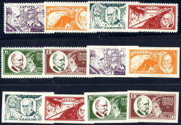 ** 1930, Rainis-Fond, Zwei Komplette Serien 12 Werte Gezähnt Und Geschnitten, Postfrisch, Mi. 153-158 A+B - Lettonie