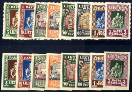 ** 1933, Dem Litauischen Kind (VII), Zwei Komplette Serien 8 Werte Gezähnt Und Geschnitten, Postfrisch, Mi. 364-371 A+B - Lituanie