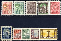 ** 1934, Freimarken, Komplette Serie 10 Werte Gezähnt Postfrisch, Mi. 394-403 - Lituanie