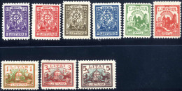 ** 1923, Freimarken, Komplette Serie 9 Werte Postfrisch, Mi. 187-195 - Lituanie