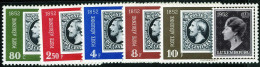 ** 1952, 100 Jahre Luxemburgische Briefmarken, Komplette Serie 5 Werte, Postfrisch, Mi. 490-494 - Autres & Non Classés