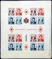 ** 1951, Rotes Kreuz Mit Aufdruck, Kompletter Block, Ungezähnt, Postfrisch, Etwas Knittrig, Mi. Bl 4 B / 500,- - Autres & Non Classés