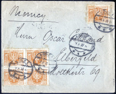 Cover 1923, Inflationsperiode 1.10.-14.10.1923, Brief Vom 4.10.1923 Von Lodz Nach Eberfeld, Portorichtig Frankiert Für 5 - Autres & Non Classés