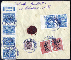 Cover 1924, Inflationsperiode 1.3.-15.3.1924, Reko-Expressbrief Vom 7.3.1924 Von Krakau Nach Bobowa, Rückseitig Frankier - Autres & Non Classés